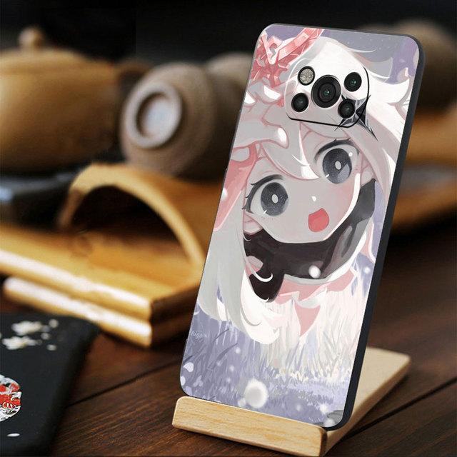 For Xiaomi Poco X4 F4 Gt M4 Pro 5g M3 9t 11t Mi 11 Lite 10t X3 Nfc F3 Note 10 Phone Case Anime Genshin Impact Capa Black
