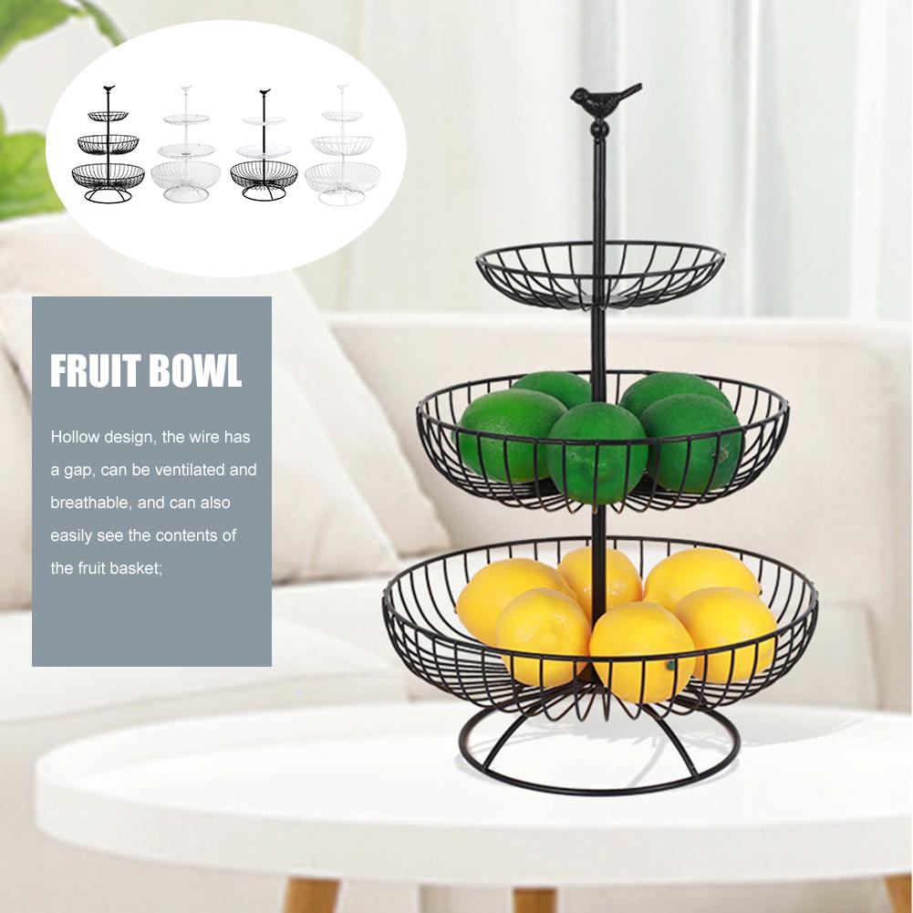 Metal Fruit Storage Basket Vintage Fruit Cake Tray Plate 3 Tier Storage Rack New Metal Fruit Storage Basket Vintage Fruit Cake Tray Plate 3 Tier Storage Rack New