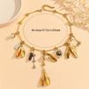 Heavy Handmade Zinc Alloy Leaf Anti-Pearl Rose Vintage Gold Women's Necklace