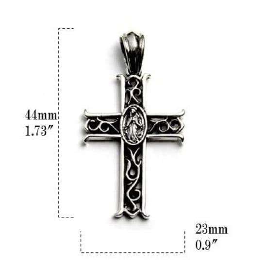 Christus Kreuz Maria Sterlingsilber 925 Christliches Anhänger für Frauen und Männer