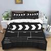 Movie Film Clap Board Patterns Comforter Bedding Set,Duvet Cover Bed Set Quilt Cover Pillowcase,King Queen Size Bedding Set