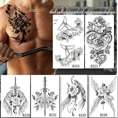 Customizable Tattoo Stickers: Lettering & Full Arm Designs, Cartoon, European & American Styles, Hot Stamping, Full Back Designs.