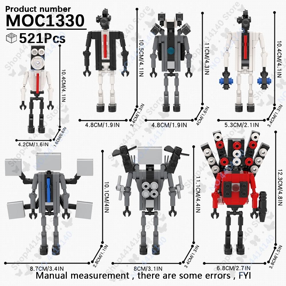MOOXI Animeserie Skibidi Toalett Figurer Monitorfolk Lydmann Byggeklosser Modell MOC Kloss DIY Montessori Leke Barnegaver