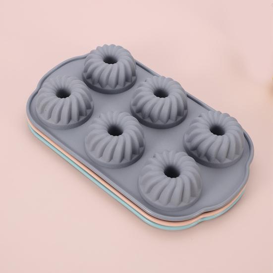 6-Cavity Silicone Cake Mold Non-stick Food Grade Easy Release DIY Round Cookies Donut Pudding Chocolate Fondant Jelly Baking Mold