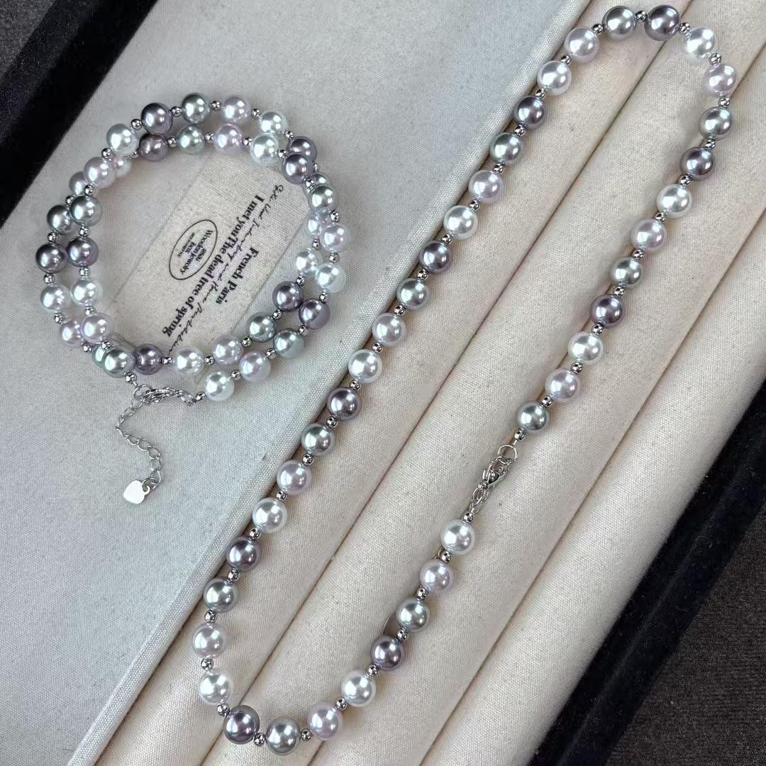 Vintage High-Gloss High-Quality Artificial Imitation Pearl Collarbone Chain Necklace Niche Design Sense