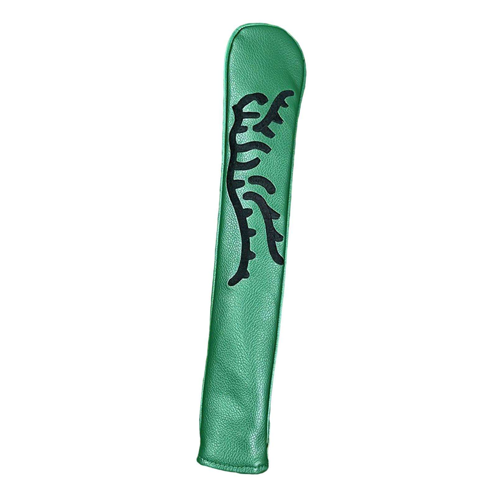 

Water Resistant Golf Alignment Sticks Cover Durable PU Leather Protector for Club Head and Aiming Exercise зелений