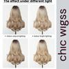 High-Temperature Resistant Gold Wig for Women - Long Curly Hair with Natural Bangs