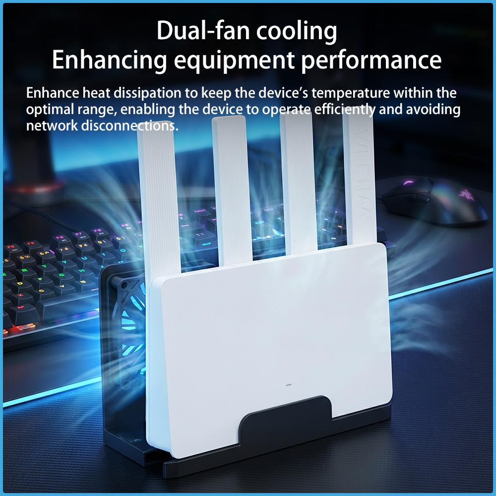 L-Shaped Dual 8cm Fan Cooler Bracket ABS Fan Stand Max 8.2cm Width Fit Retractable Base For Modem Router TV Box Switch Dock Pad