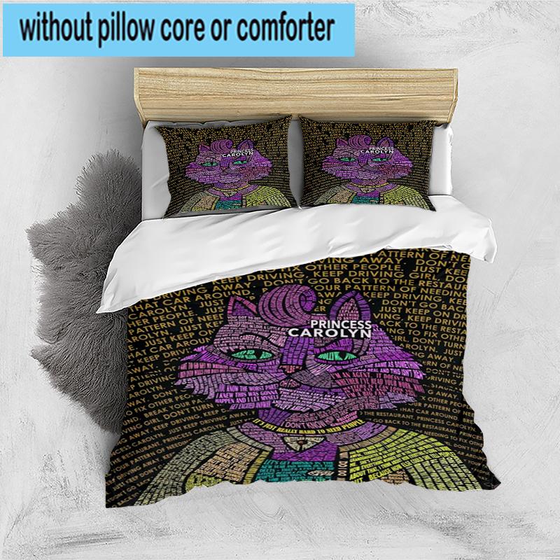 3PCS Pink Cat Man Horse 3pcs Bedding,Including 3PCS Duvet Cover And 2pcs Pillowcases Perfect for Christmas,Ideal for Bedroom, Dormitory
