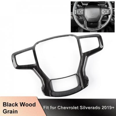 Black Wood Steering Wheel Cover Trim For Chevy Silverado 1500 19+Suburban 20+
