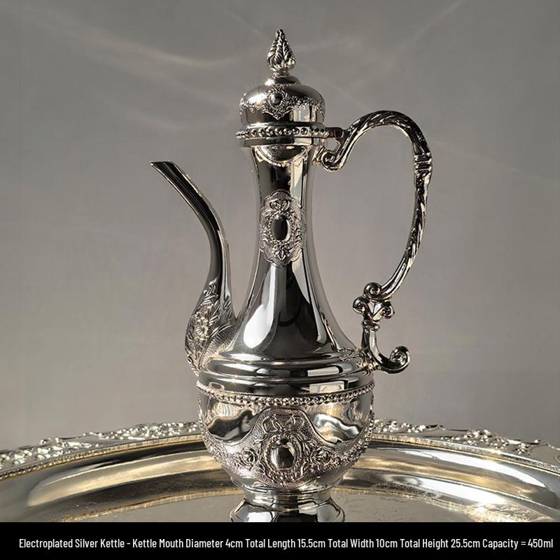 Embossed Silver-Plated Glass Water Pitcher -