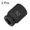 uxcell 2pcs Square 32mm Metric Square Impact Blackening Standard Wheel Air Tool for Automotive Machine and Home Use 4-Point Socket, 1" Drive, Socket,