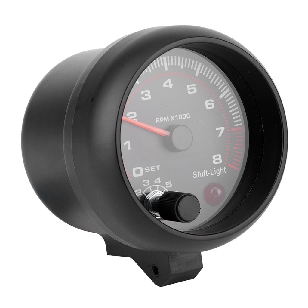 3.75in Black Racing Car Tachometer 0‑8000 RPM 12V Universal Automobile Gauge Meter