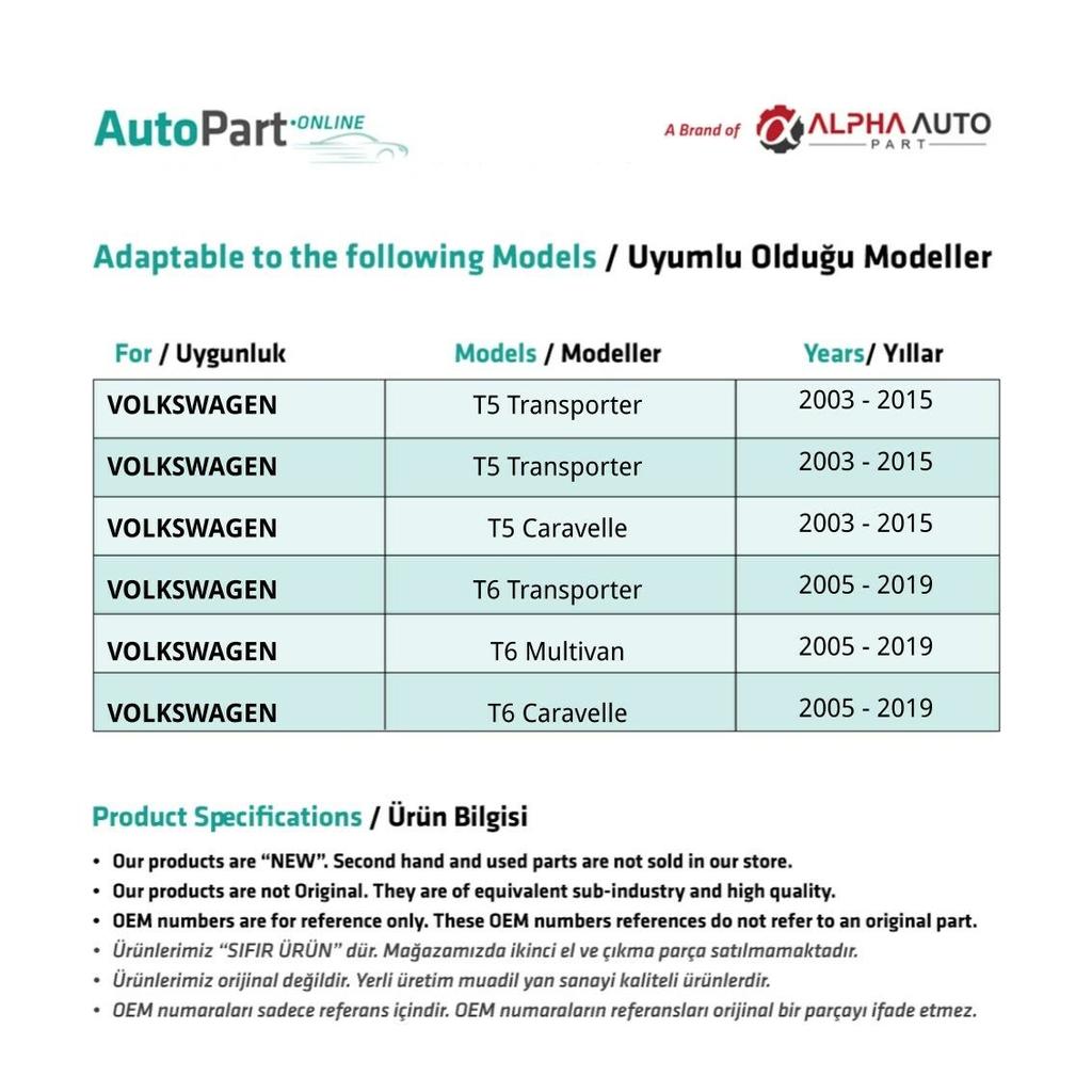 Side Sliding Window Repair Set of 2 for Volkswagen Transporter T5