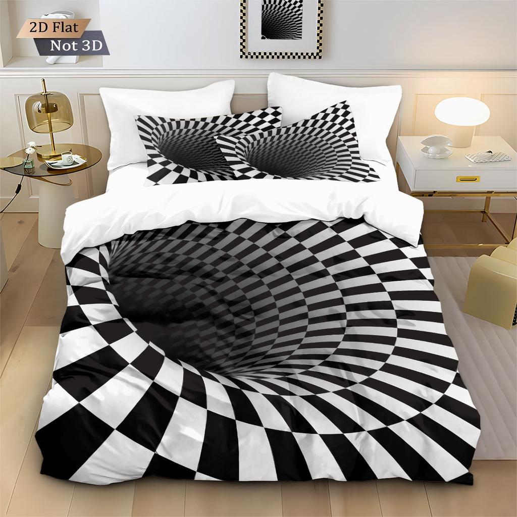 2/3pcs Bedding Set Digital Print Comfortable Duvet Cover for Home Bedroom Decoration, 1 Duvet Cover and 2pillowcase with Zippers