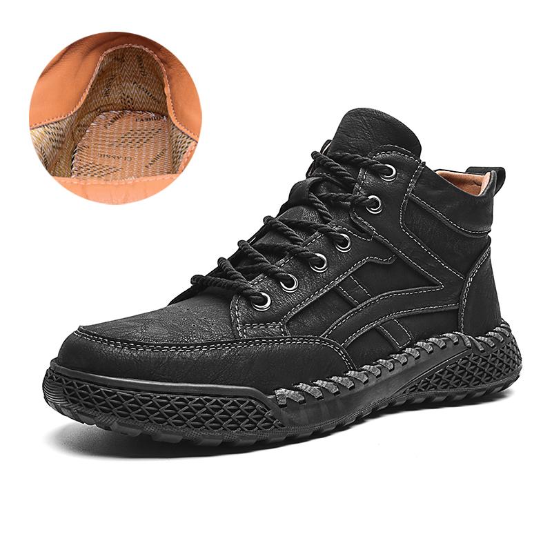 Handmade Genuine Leather Boots Men Shoes Comfortable Ankle Boots For Men Casual Shoes Outdoor Tooling Shoes