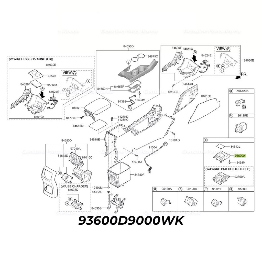 Upgrades Auto Park Mode Switches Electronic Handbrake Switch Vehicle Parking Brake Switch Replaces 93600D9000 for Car