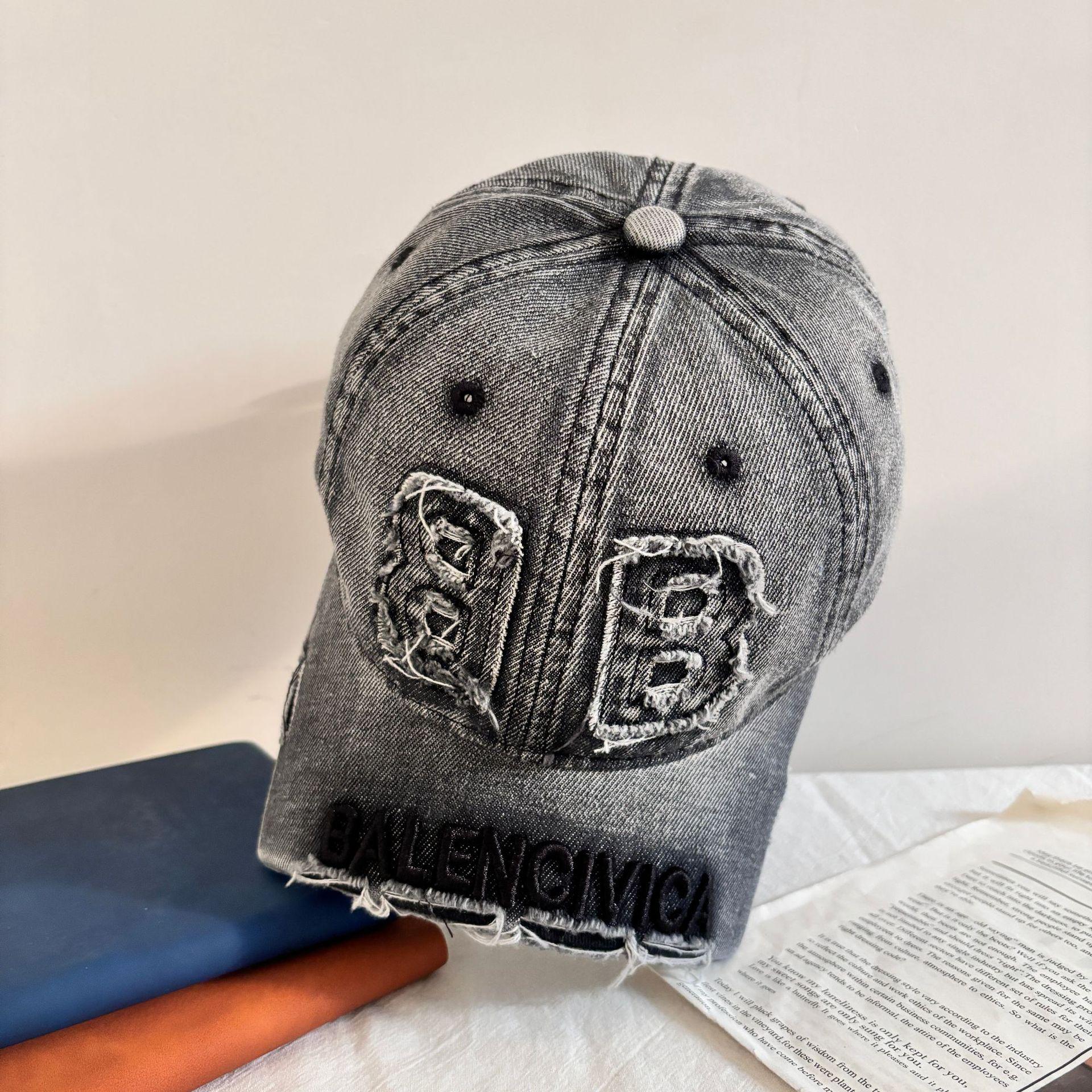 

Нова ретро випрана кепка з вишивкою дірок для чоловіків і жінок, м який верх, квадратний козирок, повсякденна кепка з літерою B, повсякденна кепка M（56-58cm）