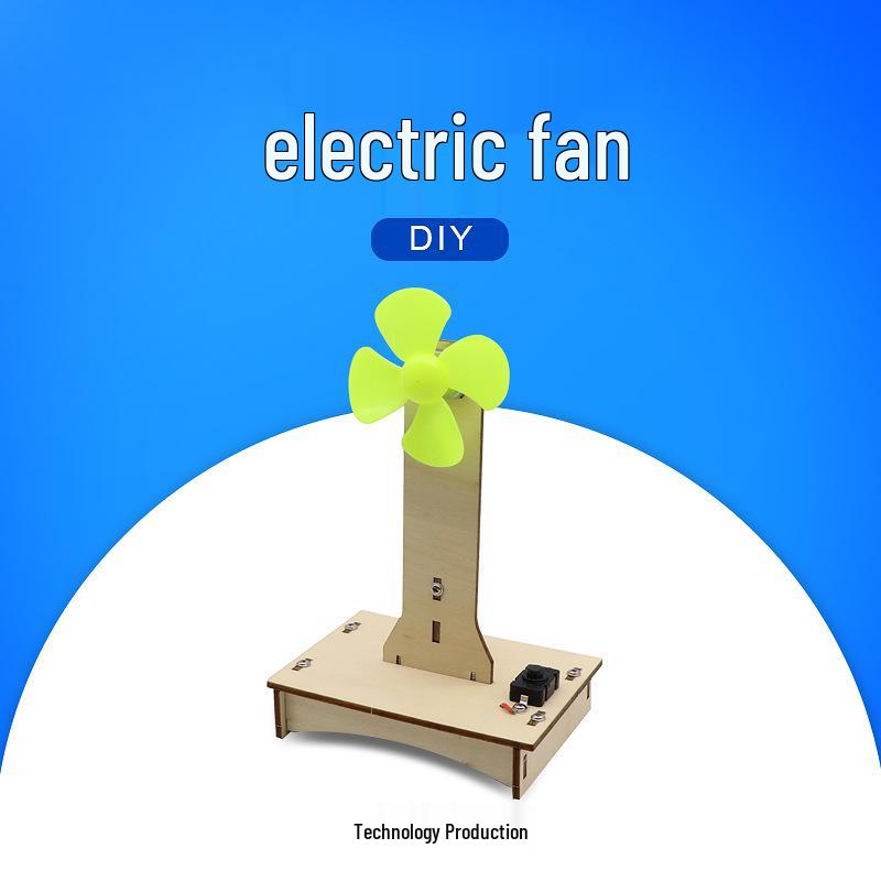 DIY Wooden Desk Fan Kit for Students - Educational Science Experiment Model