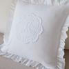 With Lotus Frill French Lace Pillow Cover Washed Material Comfortable Embroidered Cushion Cover Soft Pillow Shell Bedroom