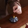 Gilded Ceramic Pavilion Eaves Incense Holder for Tea and Incense Ceremonies