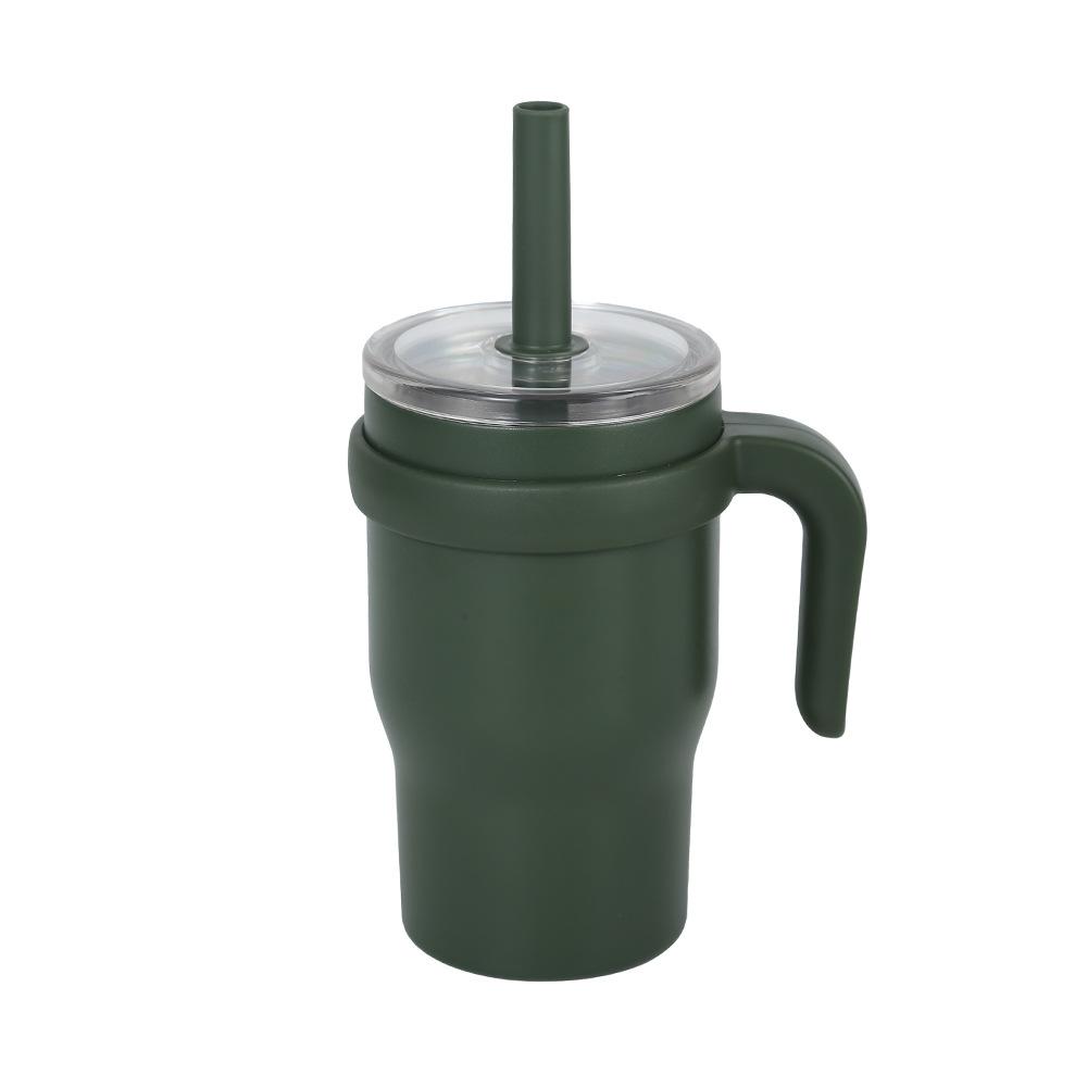 New Stainless Steel Cup With Handle Children'S Straw Cup High Value Vacuum Thermos Cup