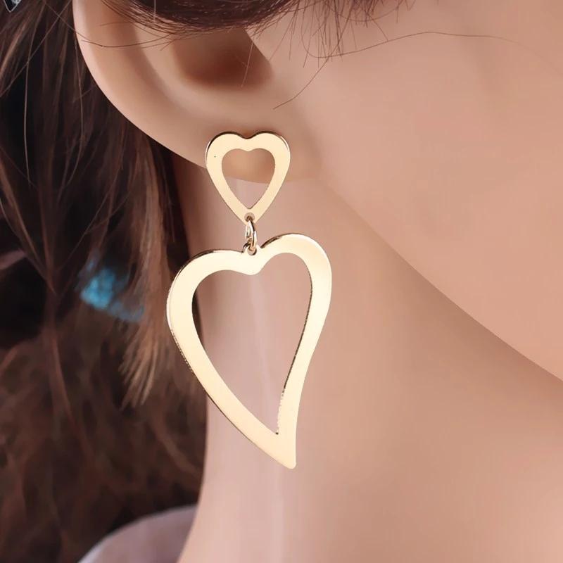 New Fashion Gold Metal Drop Earrings for Women Irregular Geometric Pendants Earrings Trend Brincos Jewelry Gift