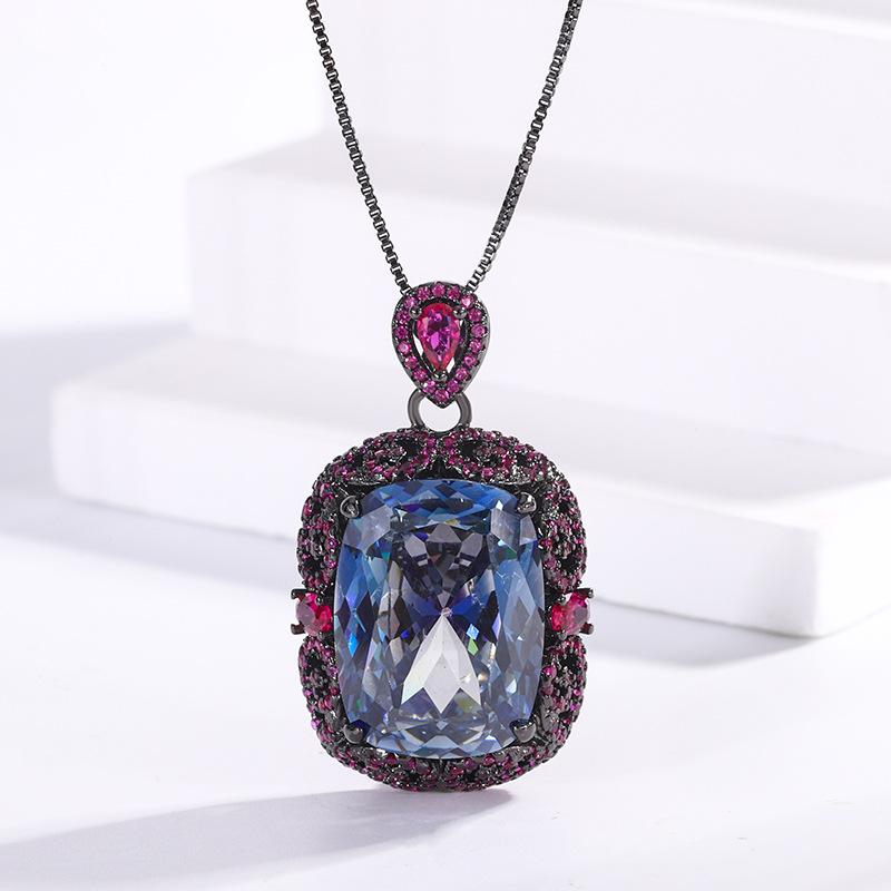 Jewelry Simulation Red Corundum Bird'S Nest Cut Black Gold Retro Set 15 * 20