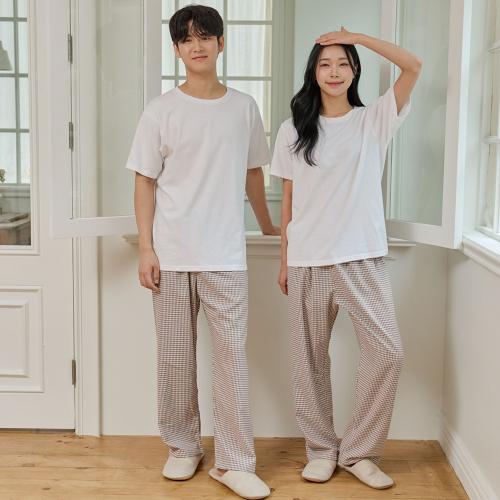 

[JJINIYA] Unisex Roasted Grey Fleece Cropped Pajama Pants 985 [Shipped from Korea] 100% Authentic Melange Grey - 985