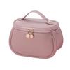 Tragbare Make-up-Tasche Damen Niedliche PU-Leder Kosmetiktaschen Große Kulturtasche für Teenager-Mädchen Geschenke Reise Rosa