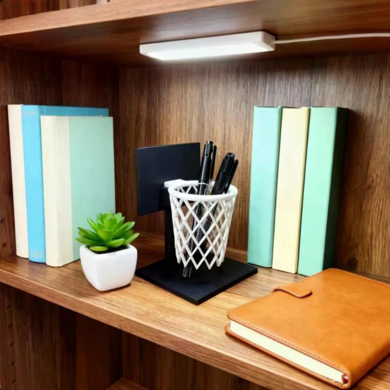 Kreativer Basketballkorb Stifthalter Schreibtischorganizer mit Sockel Platzsparendes dekoratives Accessoire Heim-, Schul-, Bürodekor