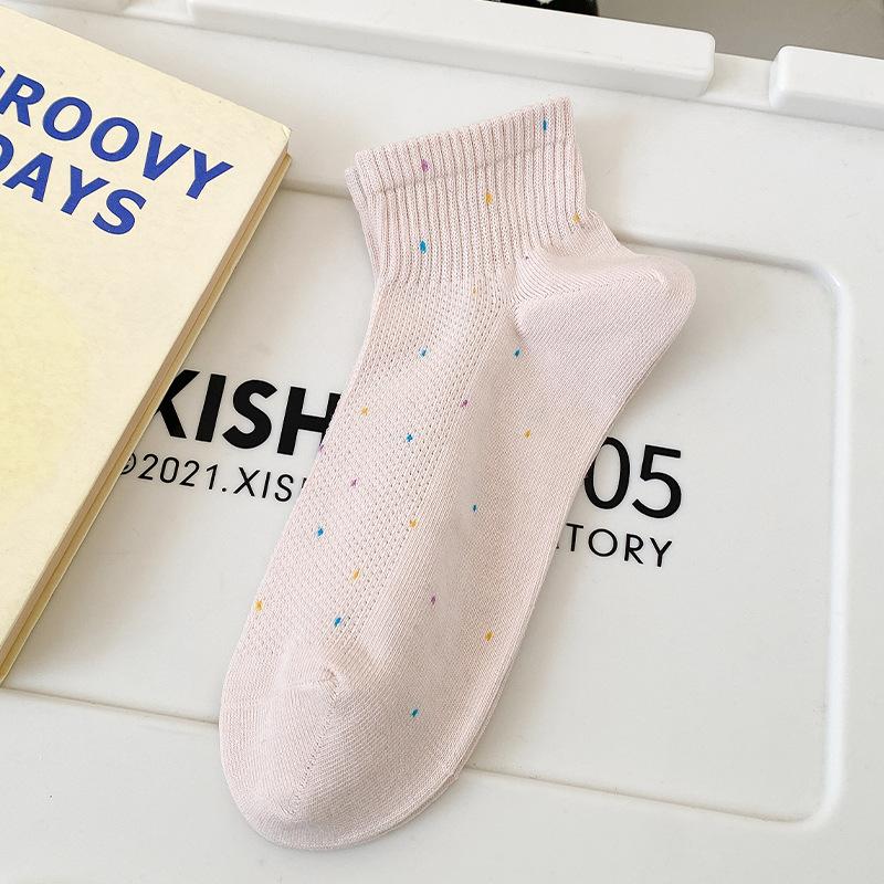 Båtsokker Ren Bomull Dame Vår og Sommer Tynn Mesh Dame Benløse Sommer Helbomull Korte Sokker