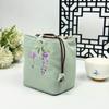 Zen Embroidered Tea Ceremony Travel Bag - Cotton Linen Storage for Teapot, Cups & Accessories