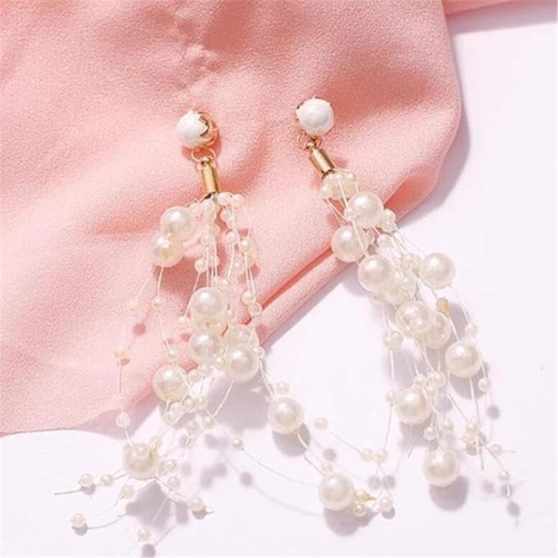 Plastic Resin Pearls String 60M Long Artificial Pearls Bead Strand For Handmade Craft Jewelry Making Wedding Bouquets