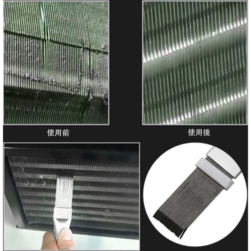 Air Conditioner Cleaning Kit, 2-Piece Cleaning Brush, Fin Comb, Condenser Fin Cleaner, Stainless Steel, Air Conditioner Fin Comb Cleaner, Dust Removal