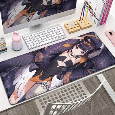 Locking Edge Hololive Computer Office Keyboard Mat XXL Kawaii Anime Girl Ninomae Ina'nis Mousepad Large Office Cabinet Table Mat