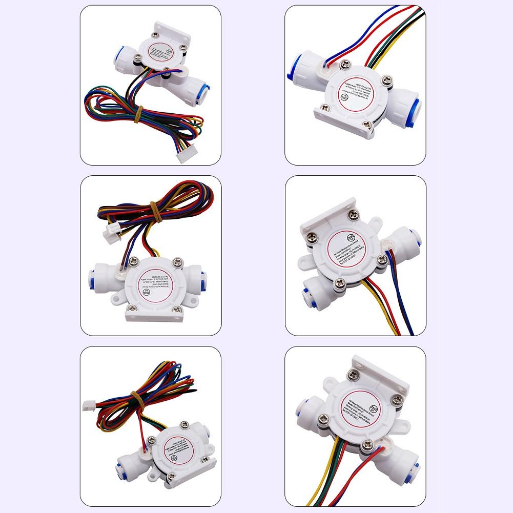 Hall Water Flow Sensor 1/4 3/8 Inch For Temperature Monitoring 0.3-6L/min Flow Meter