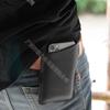 Men's Portable PU Leather Waist Belt Phone Bag for Outdoor Use