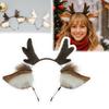 Party Headpiece Reindeer Antler Headband Plush Deer Ears Antler Hair Hoop Head Hoop  for Kids Adult