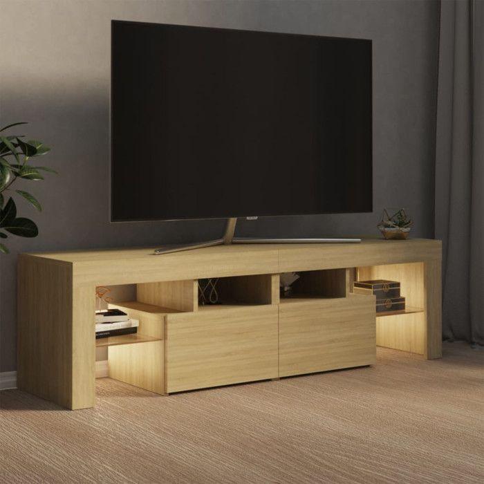 VidaXL TV Stand with LED Lights, Television Cabinet, Living Room TV Unit, Low Cabinet for Interior Living Room, 804367