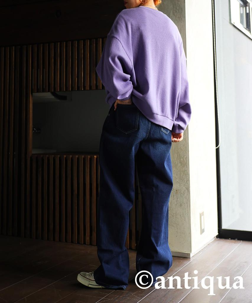 Antiqua Long Tuck Wide Denim Size Size Cobalt Blue Women's Pants, LA-00017, M, 22,