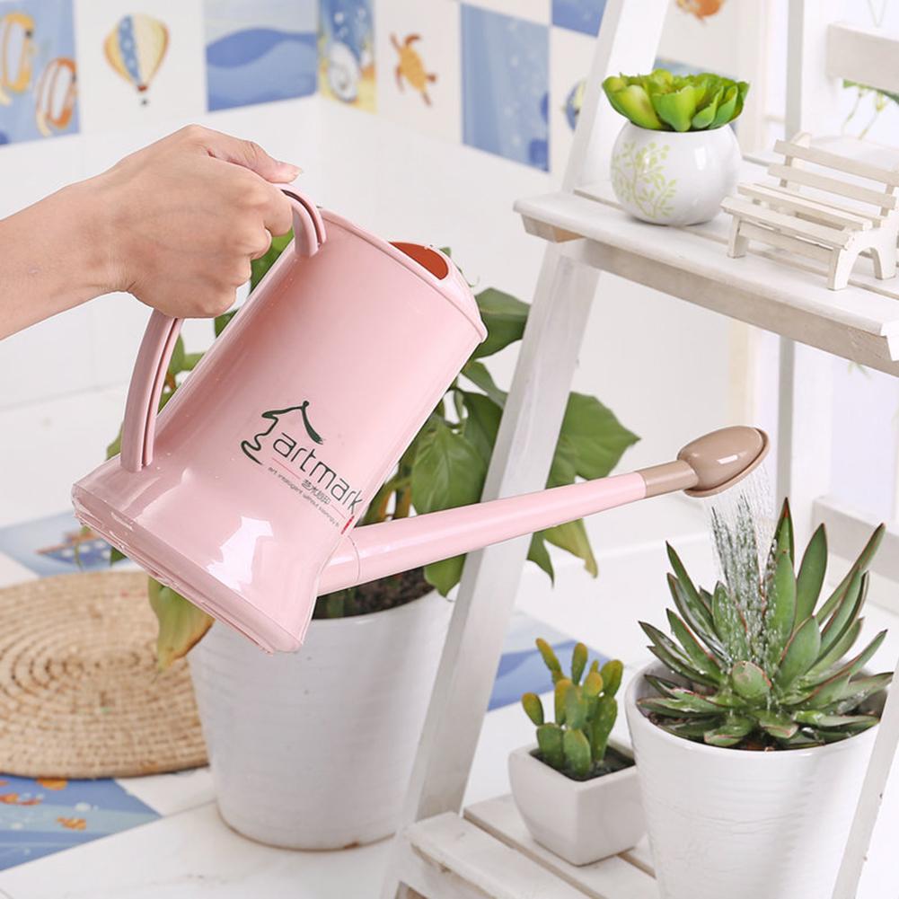 2L Dicke Gießkanne mit langem Ausguss Leichte Garten-Gießkanne für Innen Außen Pflanzen Blumen Balkon Blau