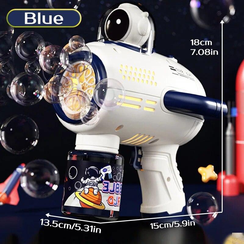Bubble Gun Rakett Soap Spaceman Bubbles Machine Julegave Gun Shape Automatisk blåser med lette Pomperos leker for barn