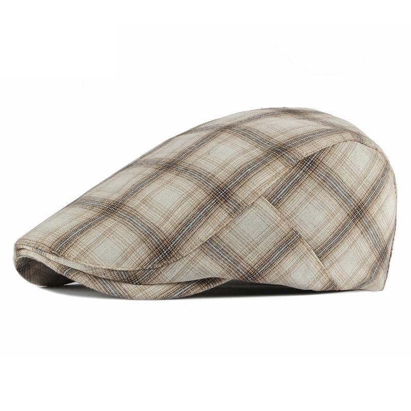 Vår Sommer Tynn Beret Herre Newsboy Caps Kvinner Plaid Britisk Vintage Flat Caps Gatsby Painters Hats Ivy Hat Hombre Boina