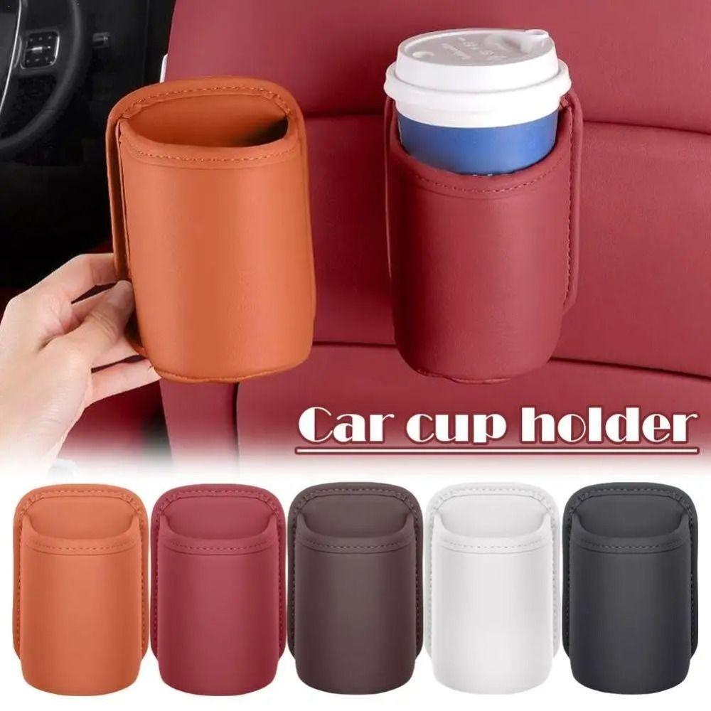 Storage Bin Car Door Cup Holder Leather Automotive Drink Rack Auto Back Seat Cup Holder  Vehicles