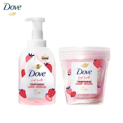 Dove Fraise Douce & Lait d'Avoine Mousse de Bain & Set Exfoliant