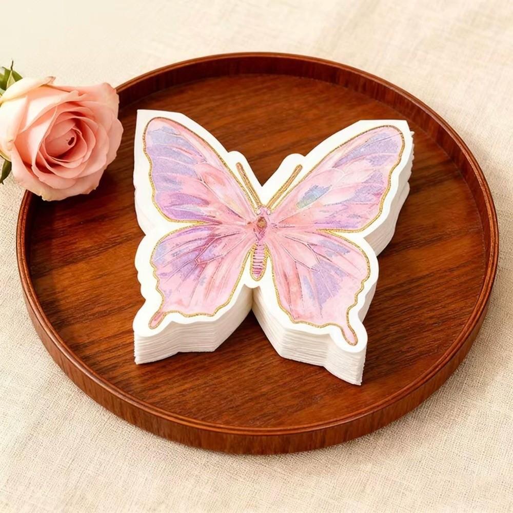 20Pcs Butterfly Printed Disposable Napkins Disposable Dinner Napkins Weddings Birthdays
