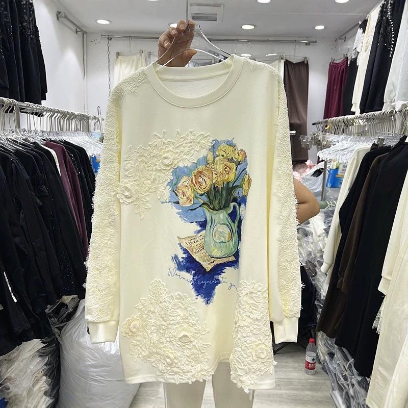 Versatile Casual Round Neck Long Sleeve Trendy Hoodie