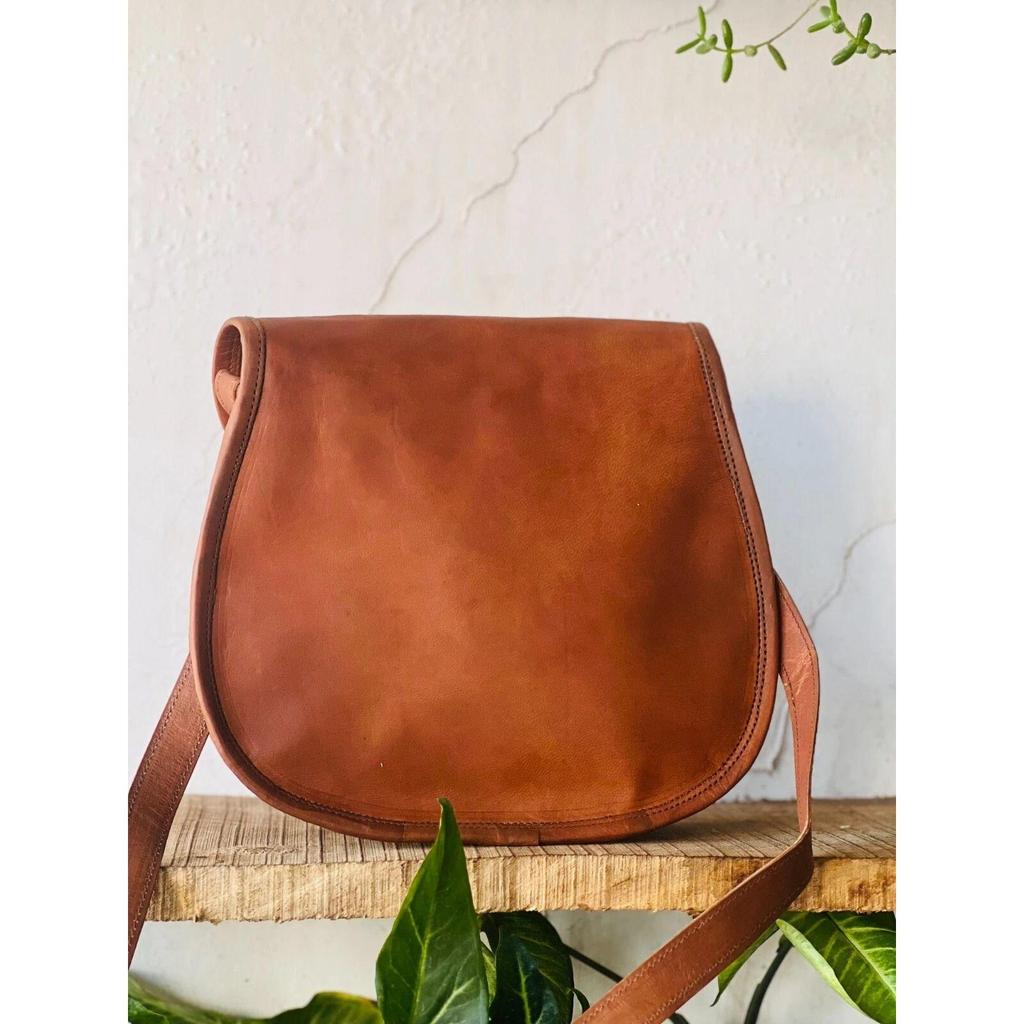 Pure Filtered Women's Goat Leather Crossbody New Messenger Handbags Brown Bag