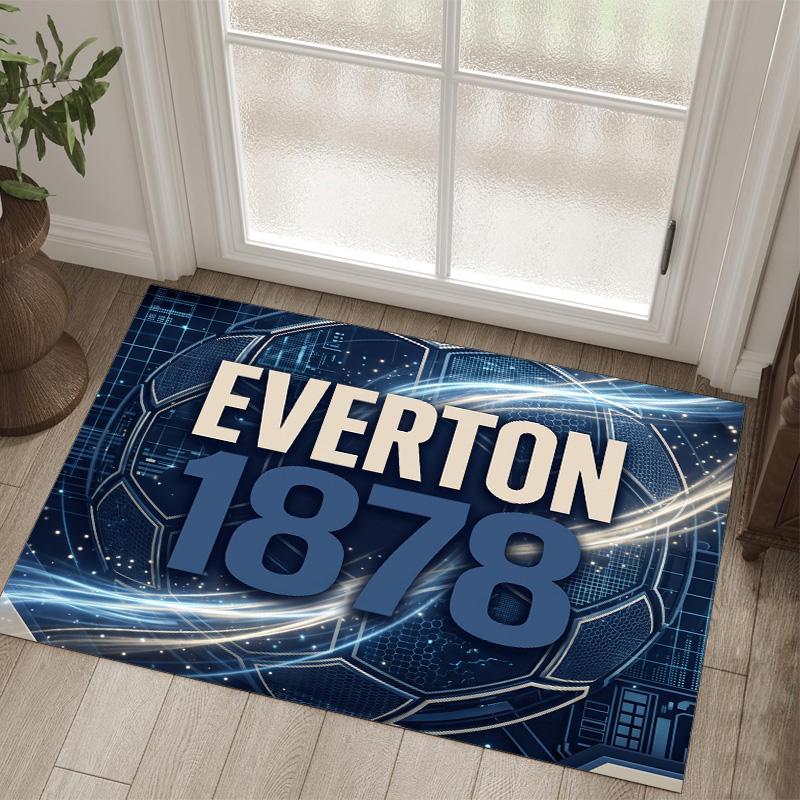 Everton Football Design Crystal Velvet Carpet Cozy Non?Slip Printed Rug For Bedroom Living Room Entrance